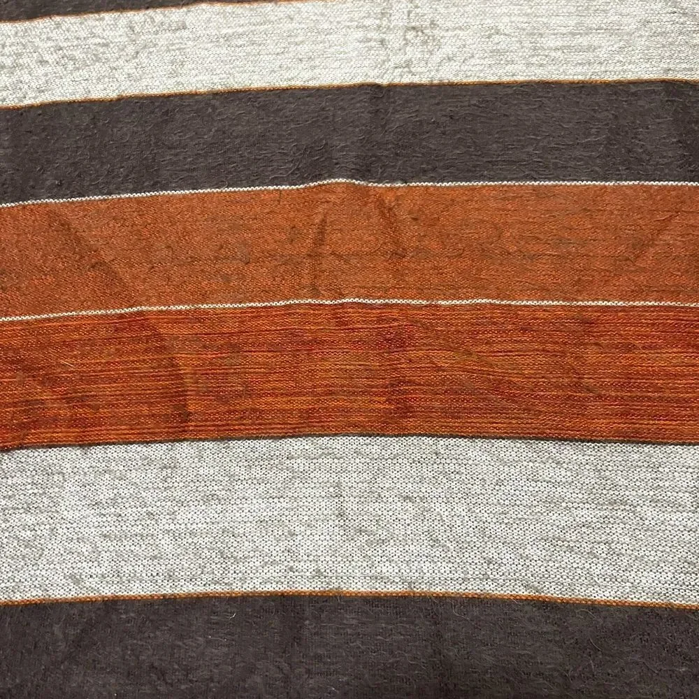 Shupaca Alpaca Blend Striped Throw Blanket Gray Rust Orange